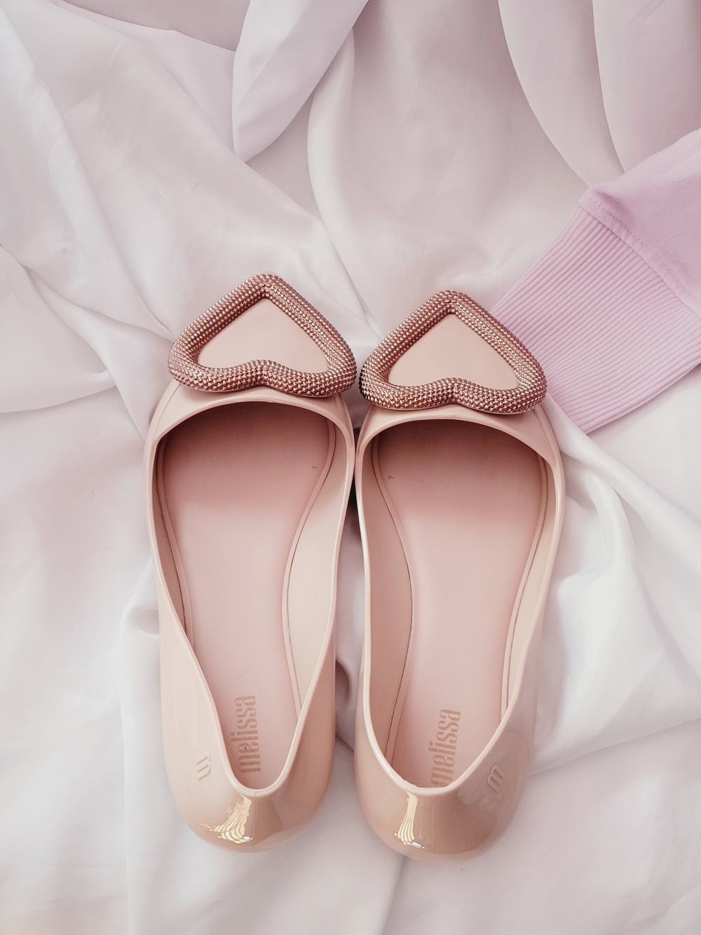 Melissa Women’s Pink Heart Ballet Flats Size 8M - Picture 4 of 10